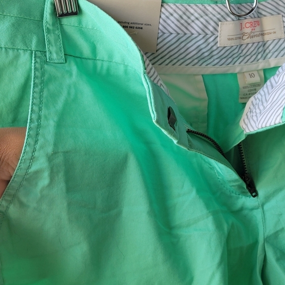 J CREW Inseam 3" CHINO SHORTS Size 10 Seamist Green NWT Summer Teal Green Pocket - Picture 7 of 8